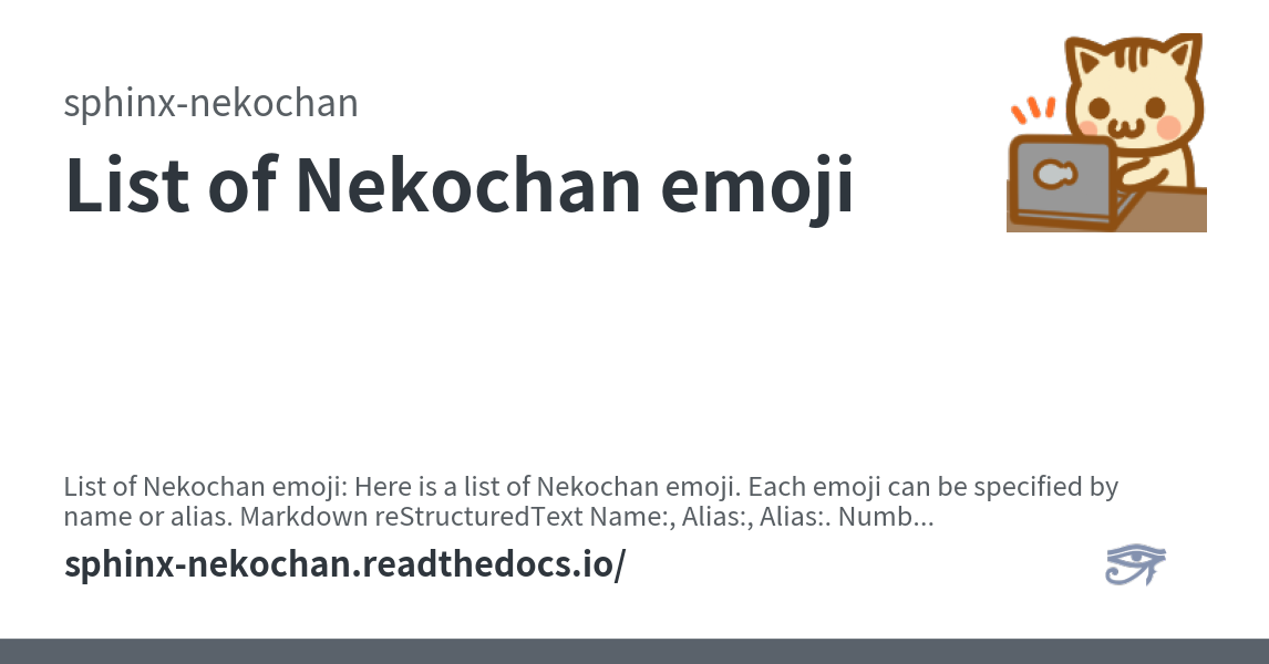 List of Nekochan emoji - sphinx-nekochan v0.4.0